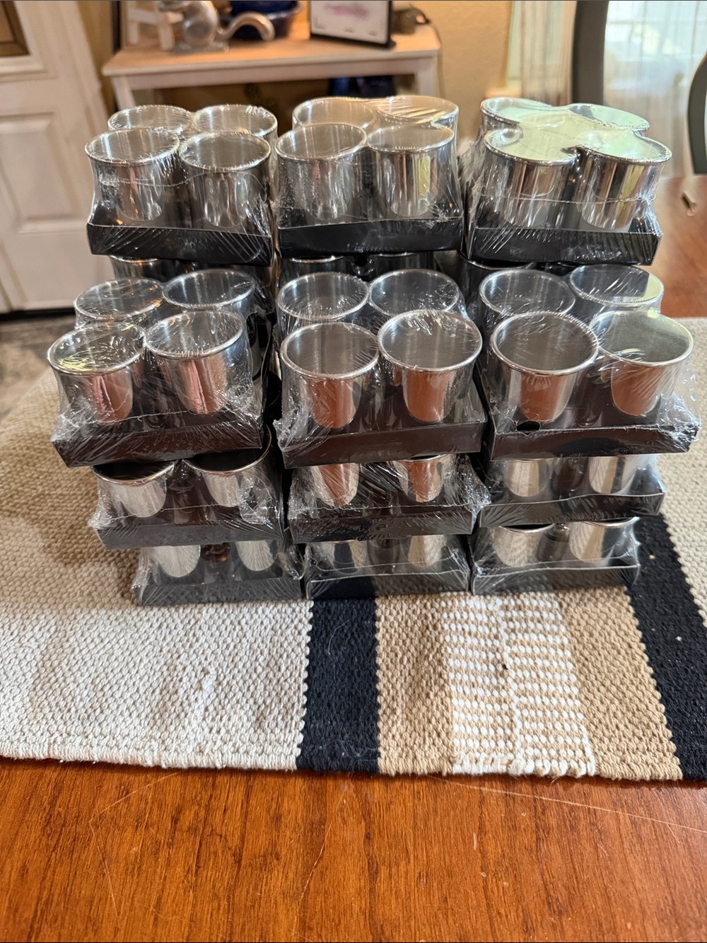 Set of 84 Shiny Silver Metal Napkin Rings catering wedding party